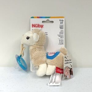 Nuby Snuggleez Pacifier Llama Plush Set with 0-6 Silicone Pacifier Soother
